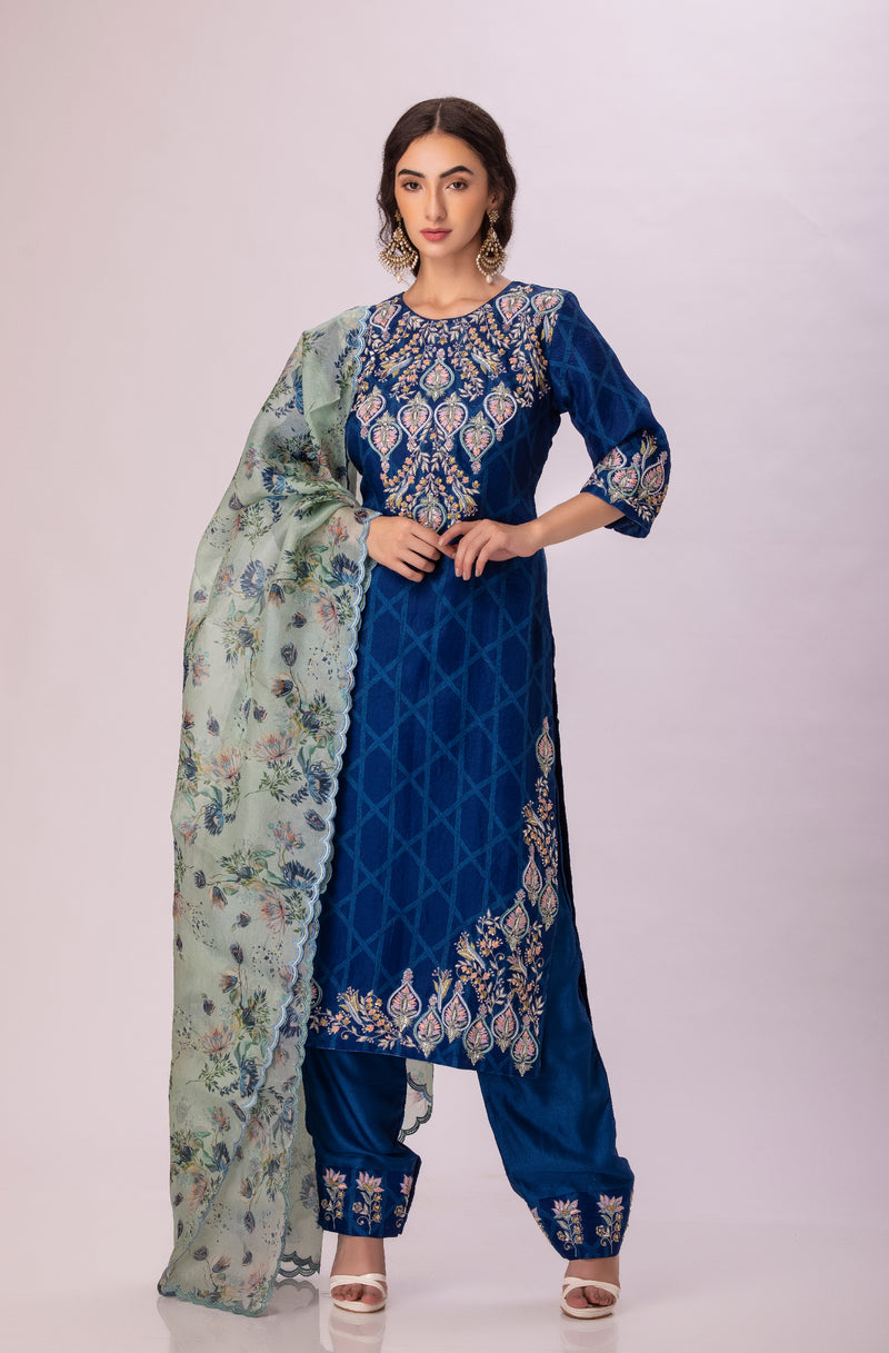 Embroidered Blue suit