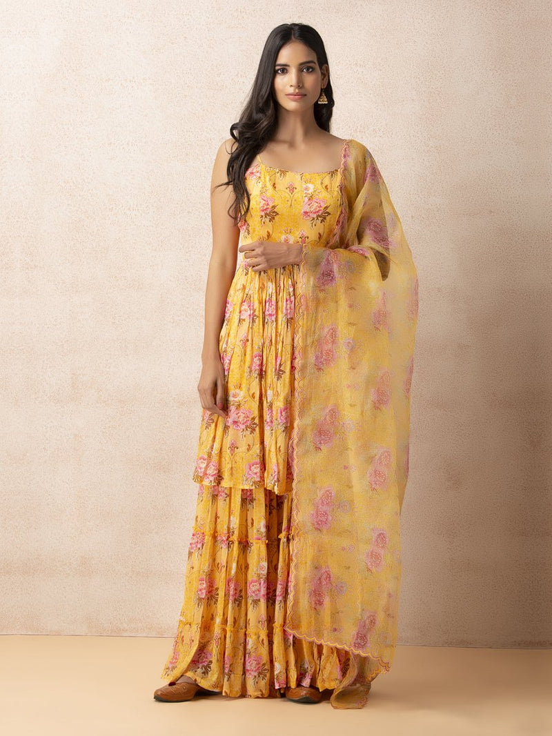 Mogra printed sharara