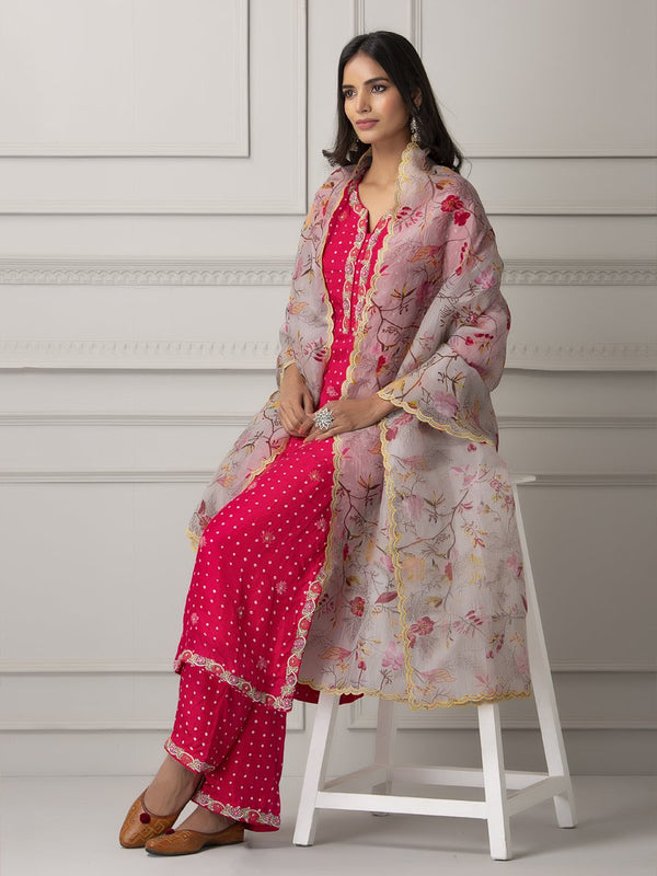 Printed dupata bandhani set