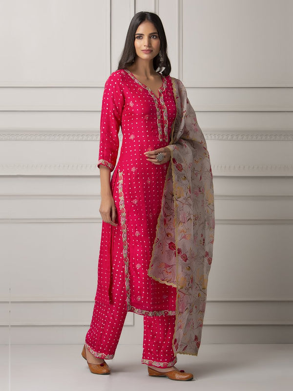Printed dupata bandhani set