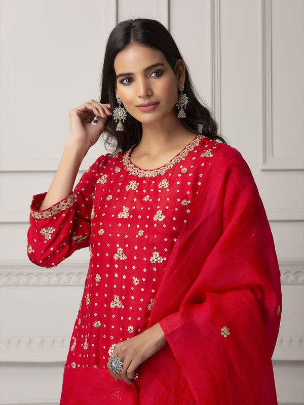 Red Bandhani sharara