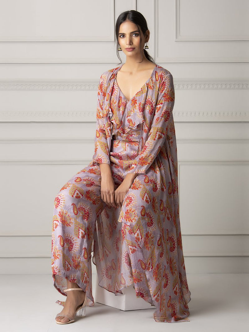 Printed jumpsuit jacket