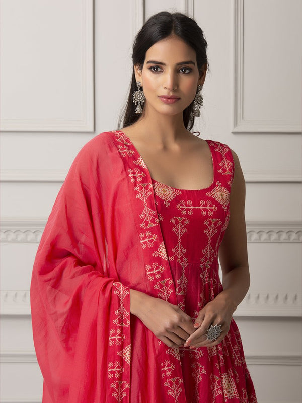 Cotton silk sharara