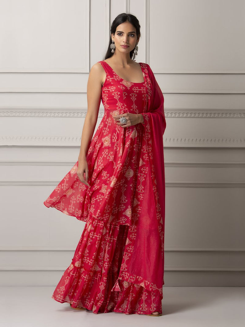Cotton silk sharara
