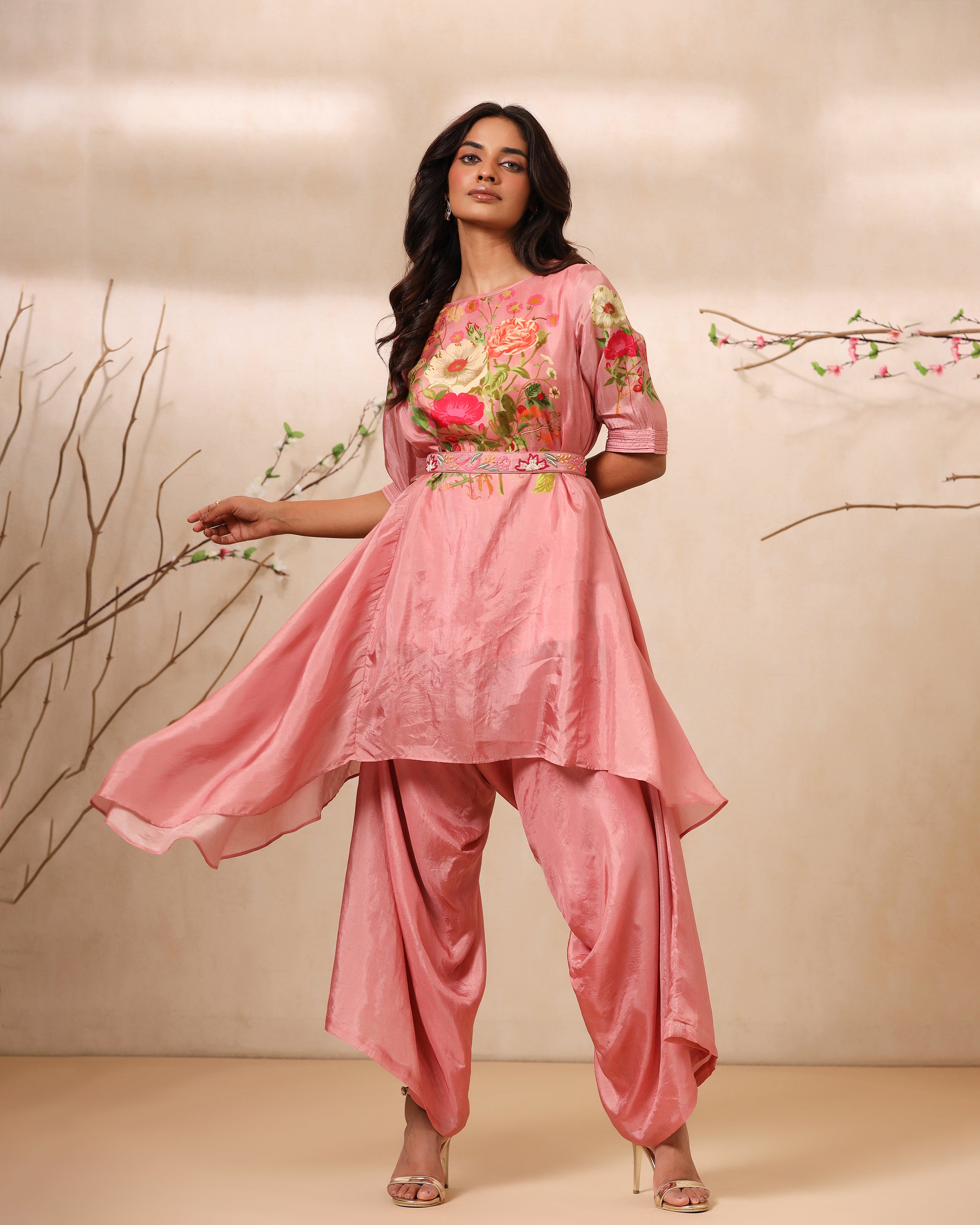 Peach floral bouquet co-ord