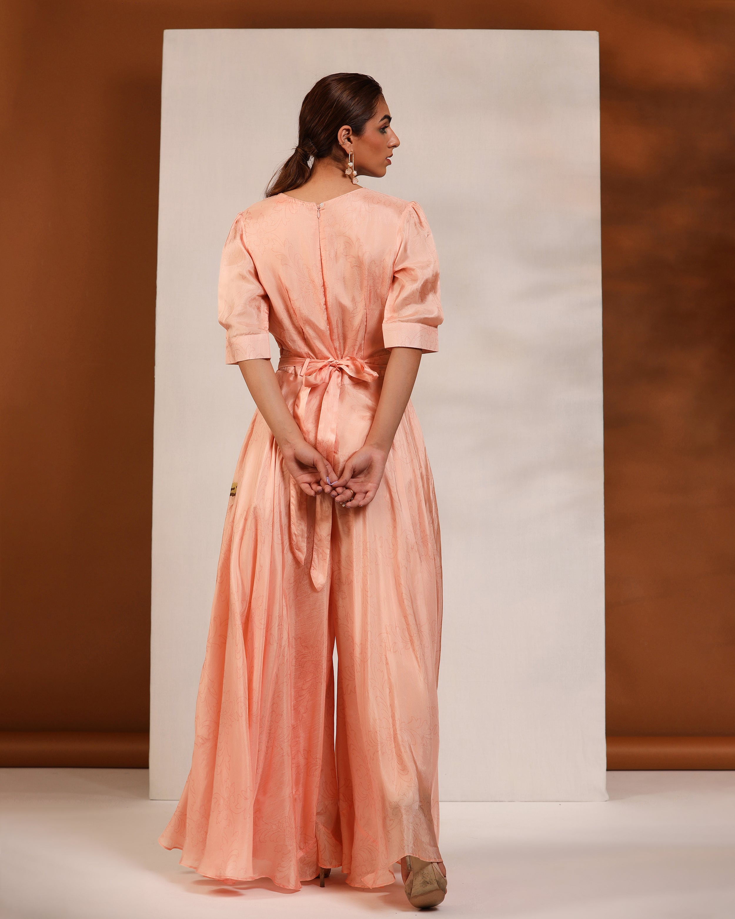 Peach Big Flower Jumpsuit