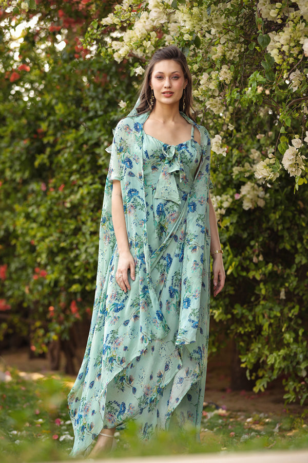 Floral Dress and cape