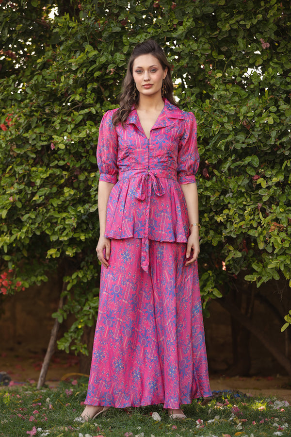 Rose Pink collared co-ord set