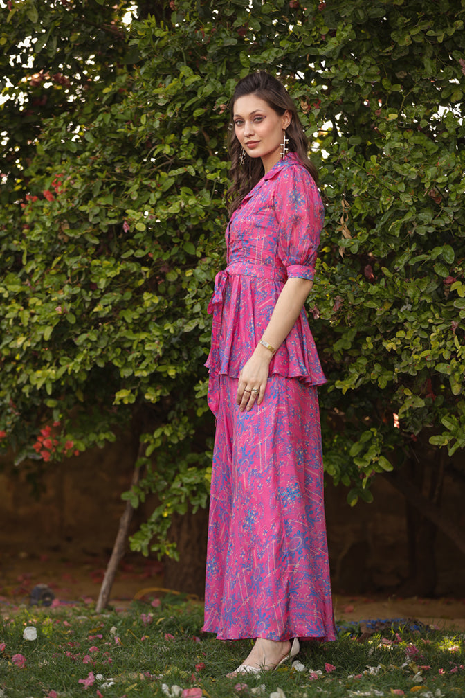 Rose Pink collared co-ord set