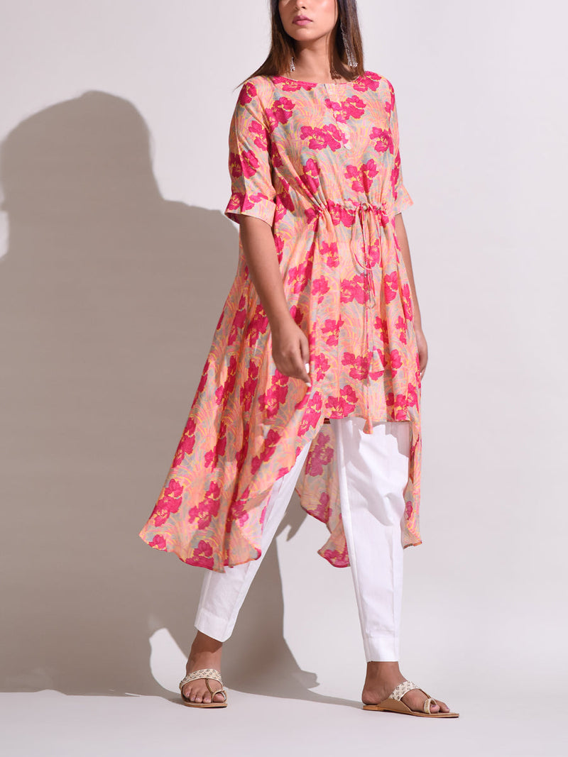 Peach Handcrafted Silk Tunic