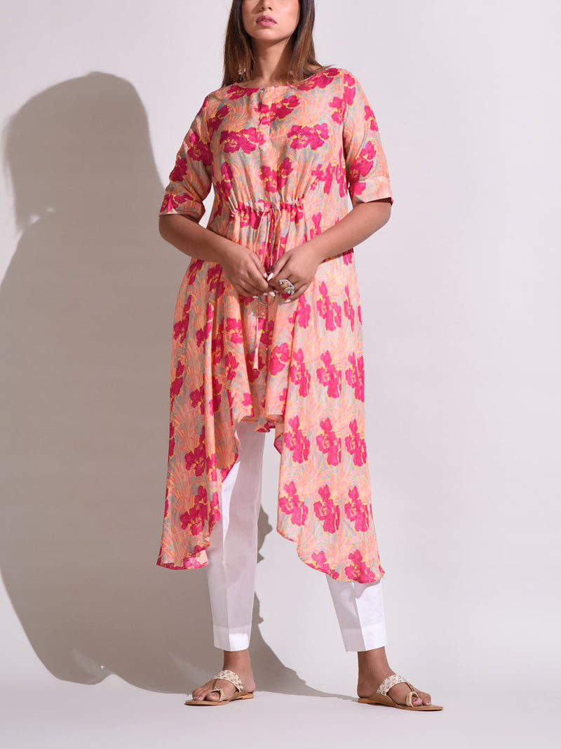 Peach Handcrafted Silk Tunic