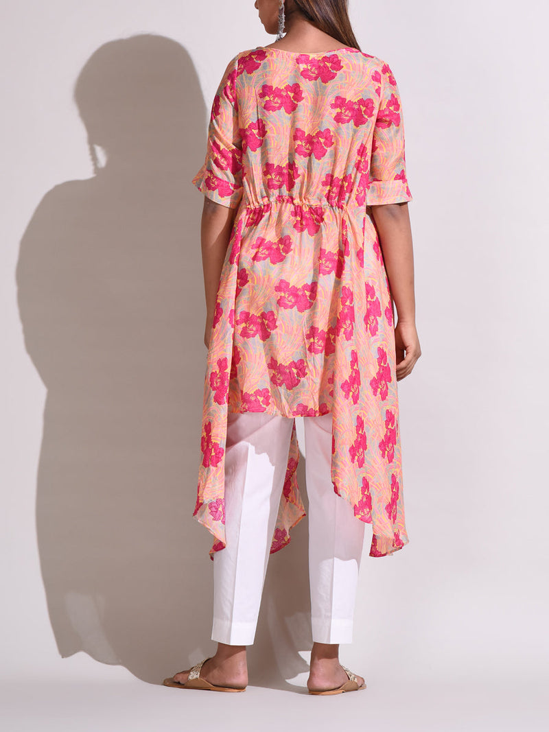 Peach Handcrafted Silk Tunic