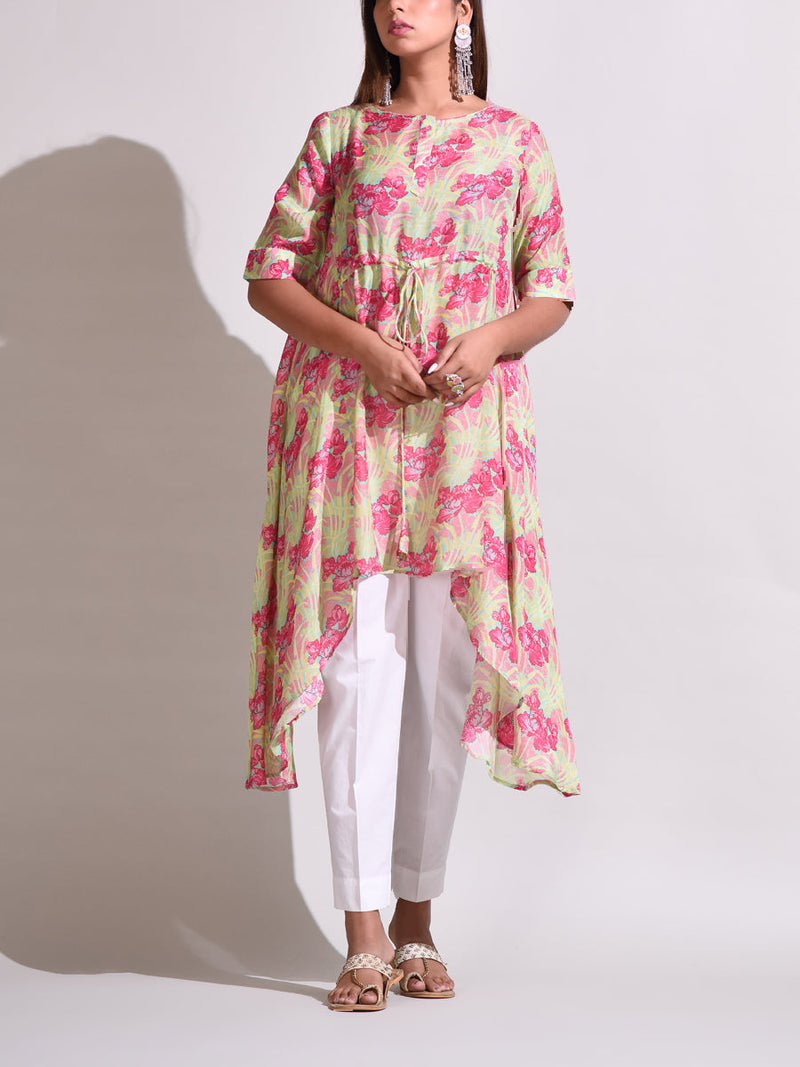 Pink Handcrafted Silk Tunic