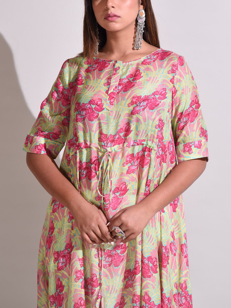 Pink Handcrafted Silk Tunic