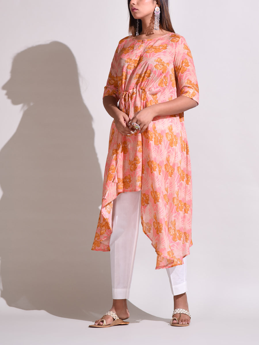 Peach Handcrafted Silk Tunic