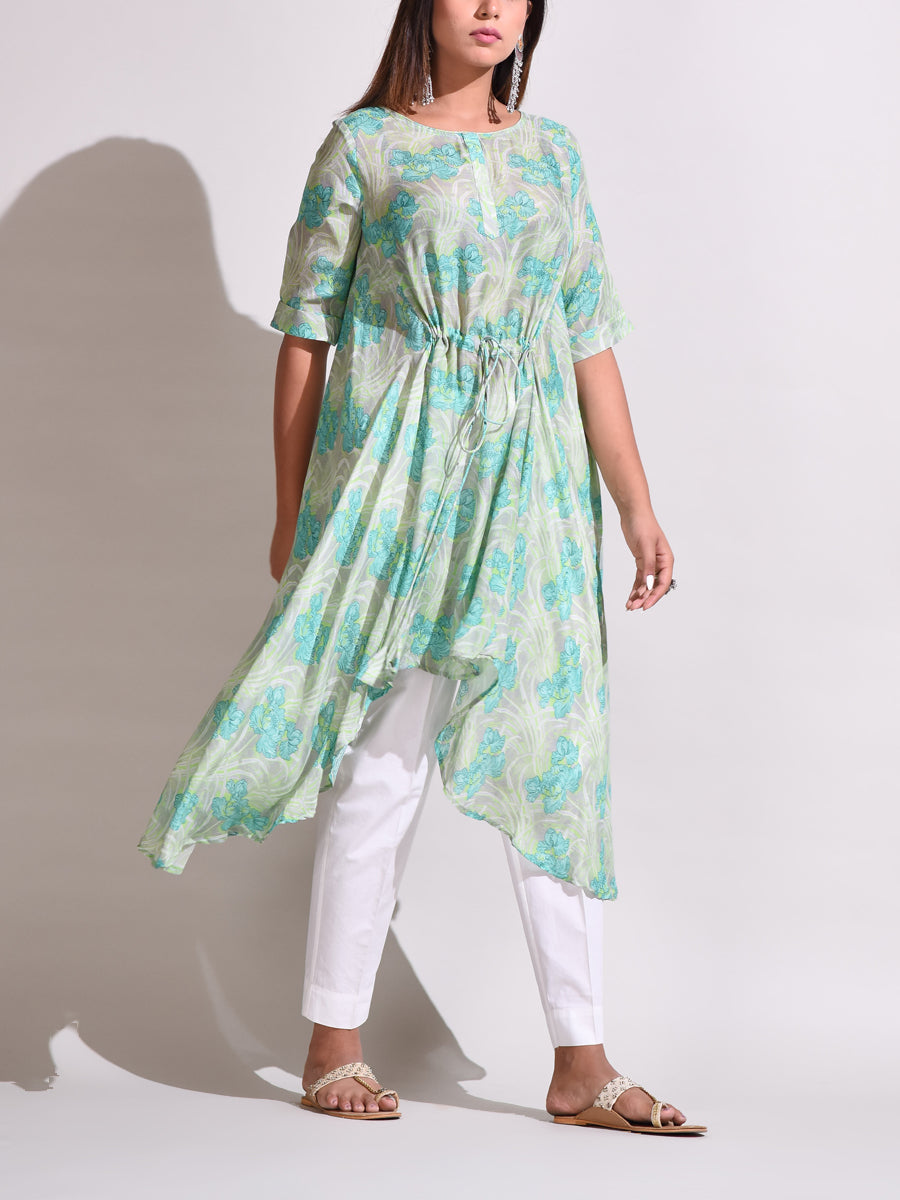Grey Handcrafted Silk Tunic