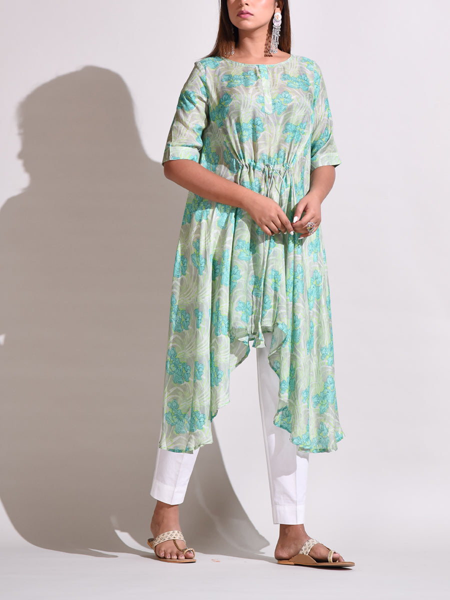 Grey Handcrafted Silk Tunic
