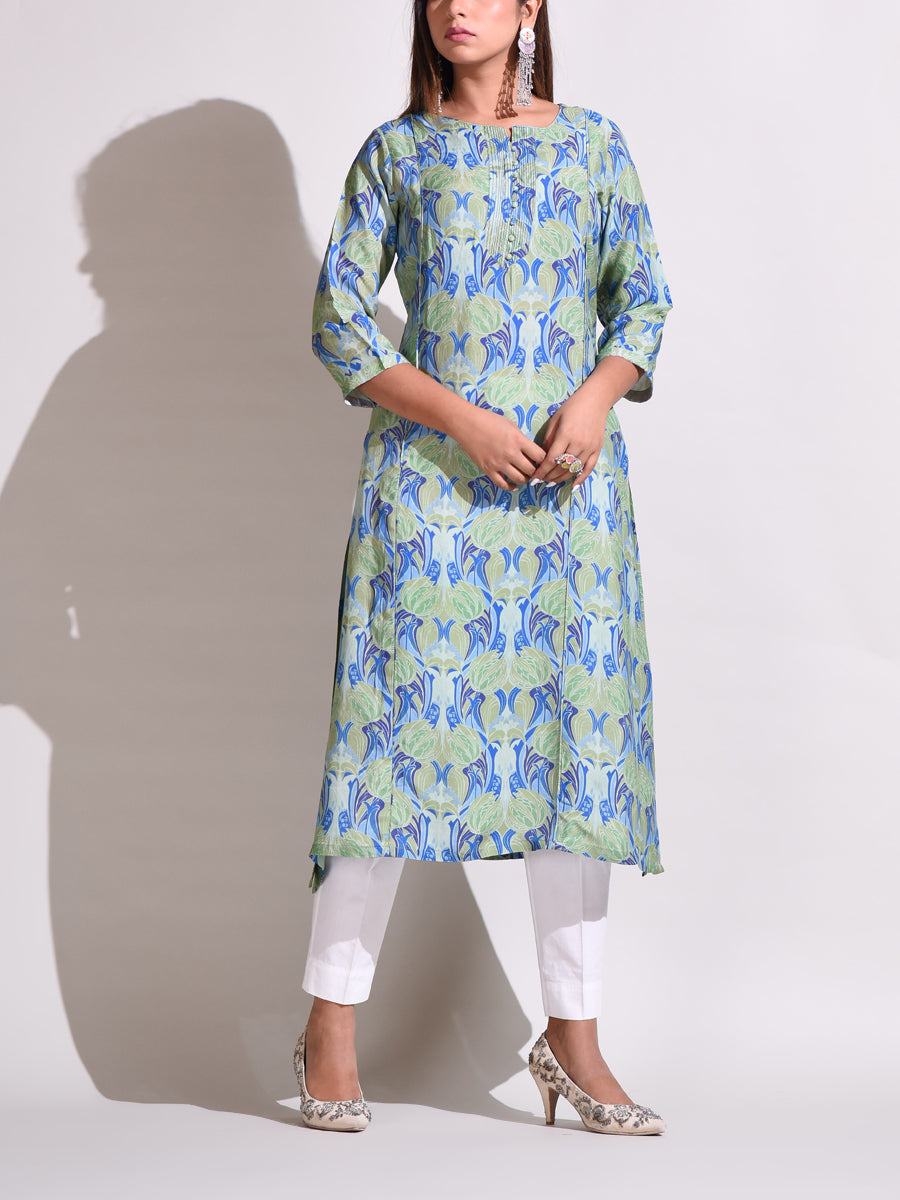 Blue Jaipur Craft Silk Kurti
