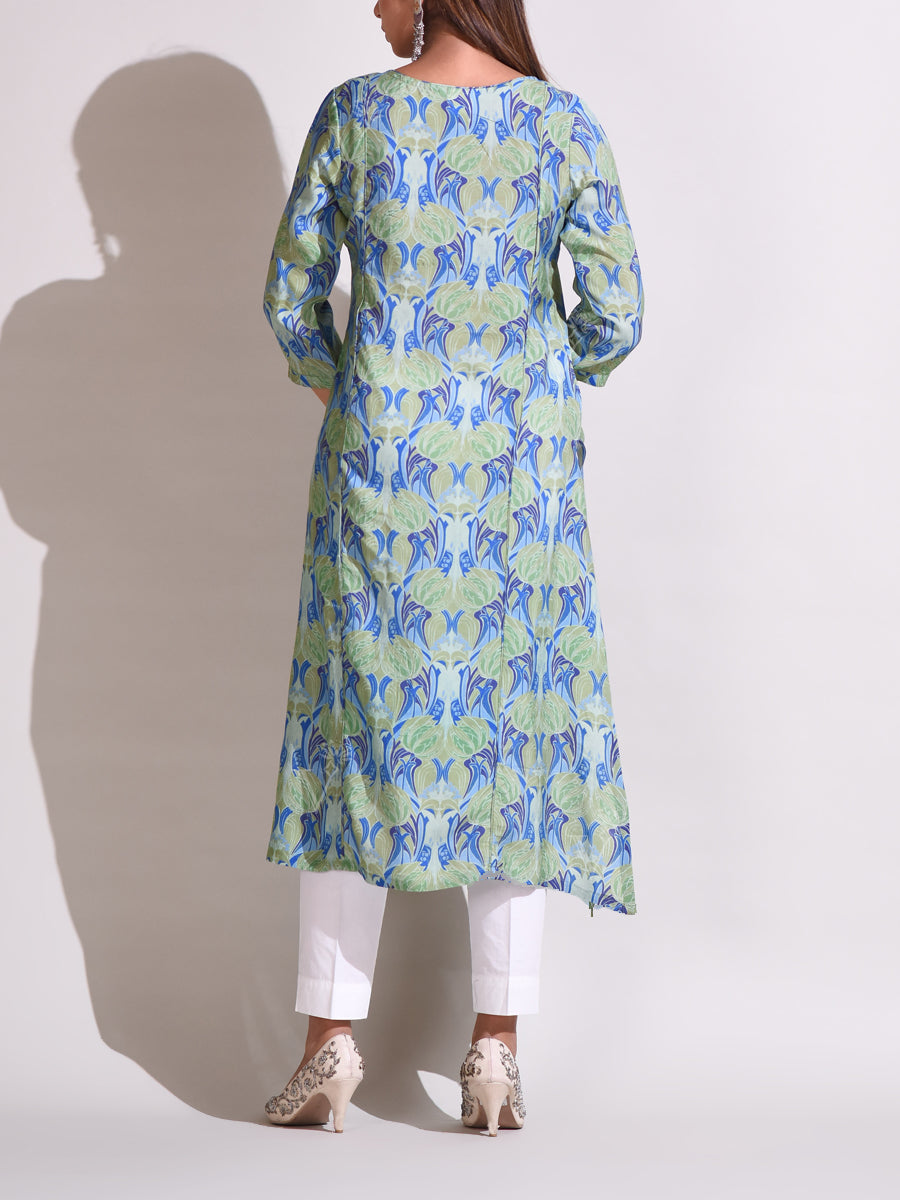 Blue Jaipur Craft Silk Kurti