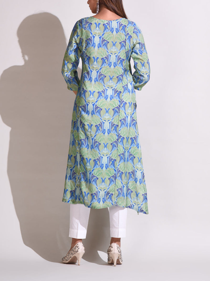 Blue Jaipur Craft Silk Kurti