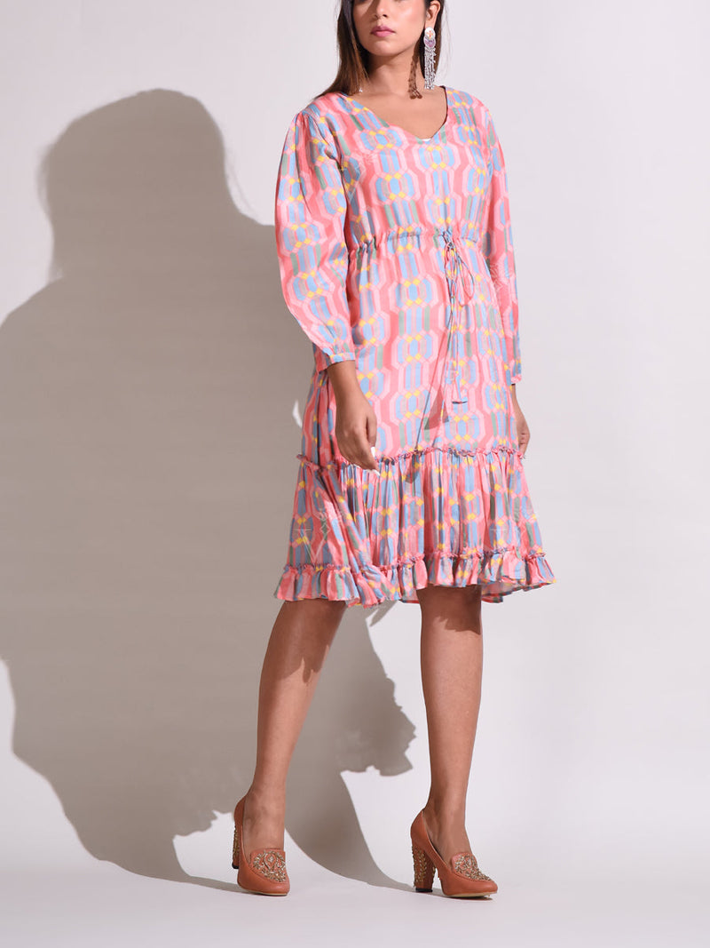 Peach Vasansi Silk Dress