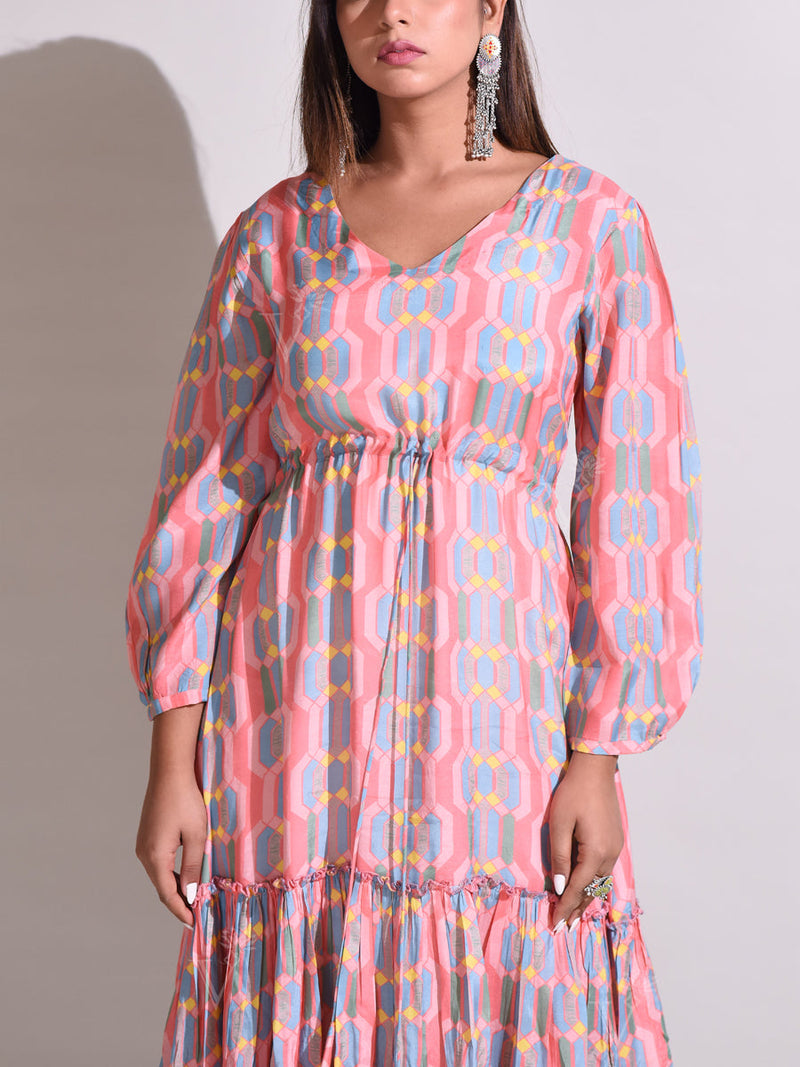 Peach Vasansi Silk Dress