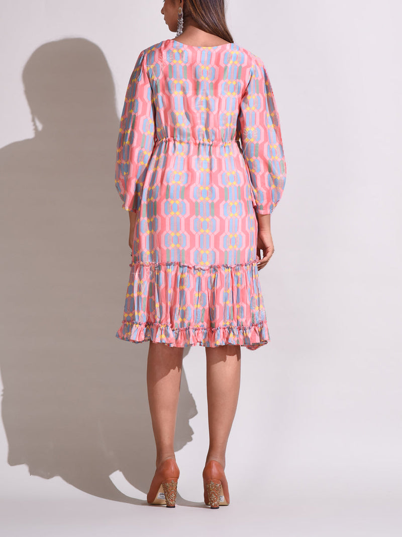 Peach Vasansi Silk Dress