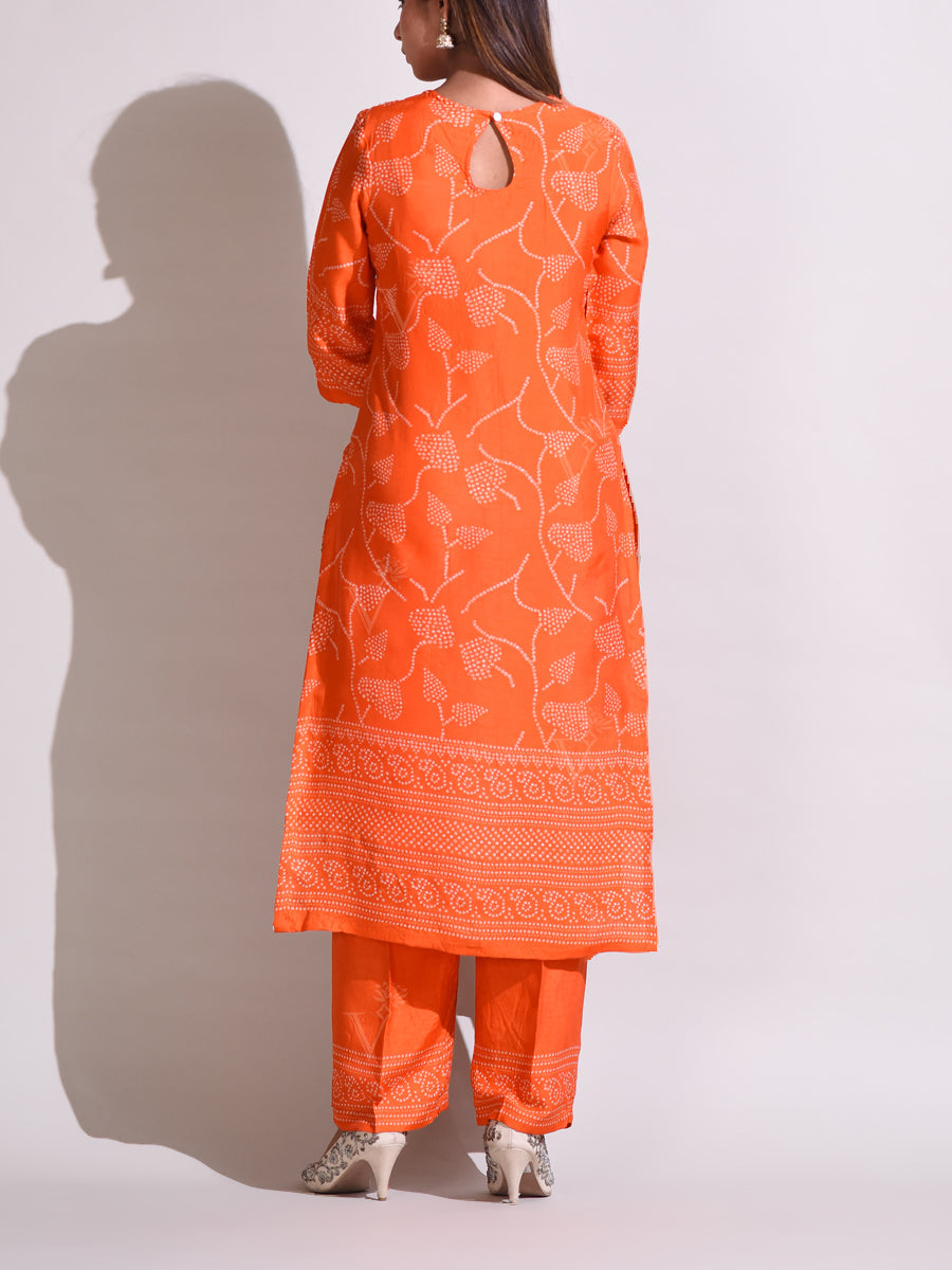 Orange Silk Suit Set