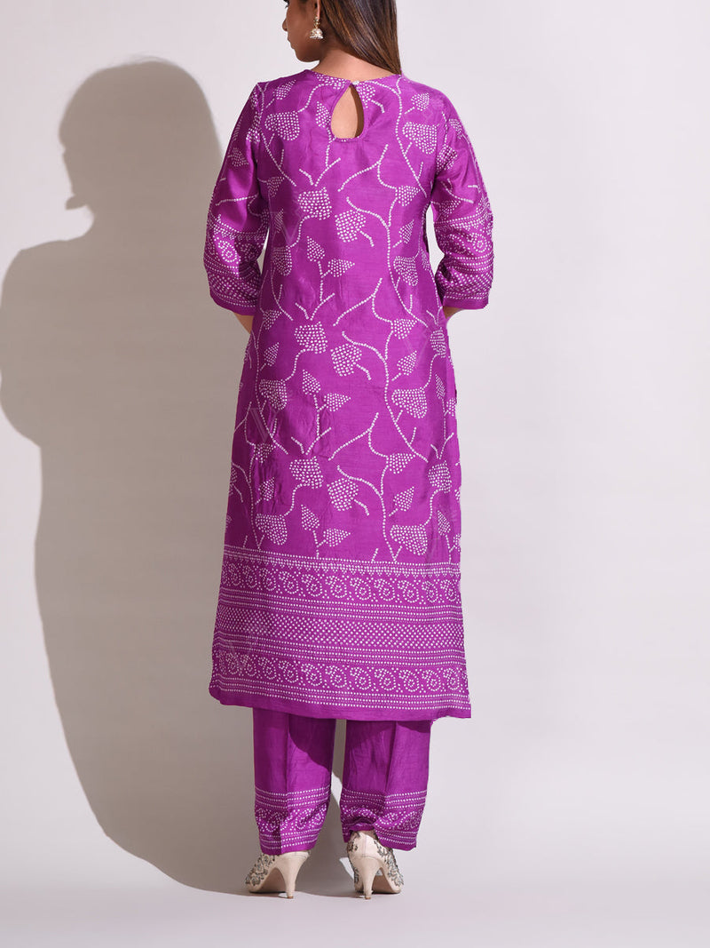 Purple Silk Suit Set