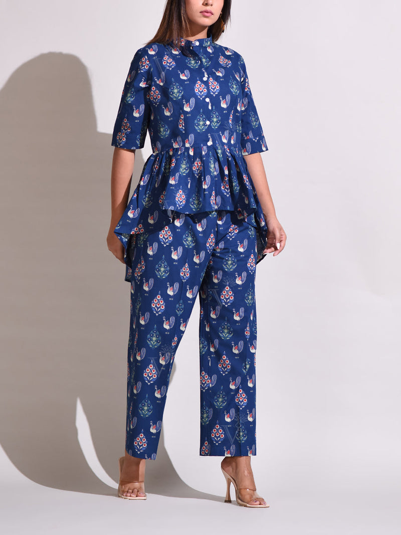 Blue Jaipur Craft Cotton Pant Set