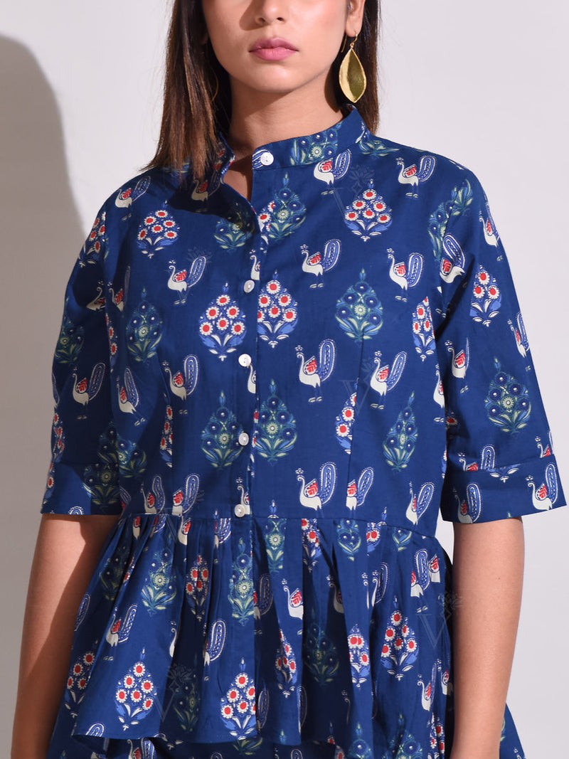 Blue Jaipur Craft Cotton Pant Set