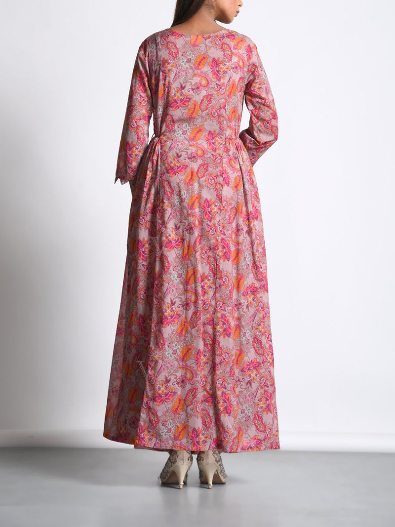 Pink Botanical Printed Kurta Set