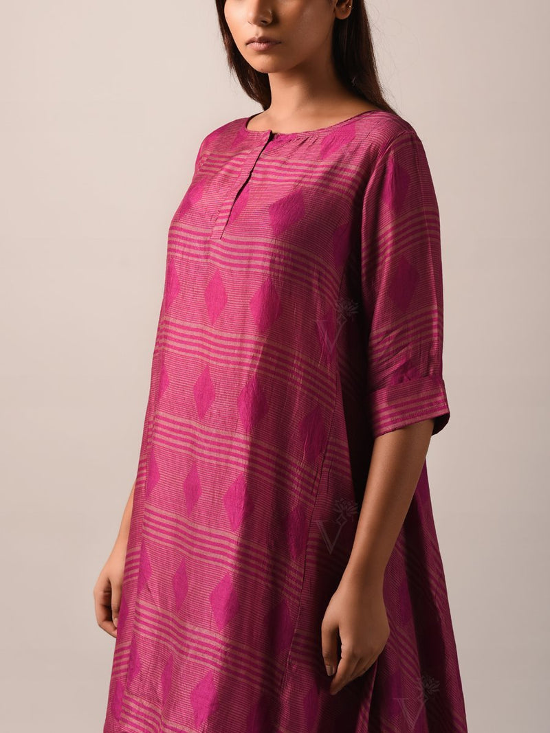 Kurta set, Kurta, Asymmetric, Silk, Printed, Silk pant set, Geometrical, Light weight