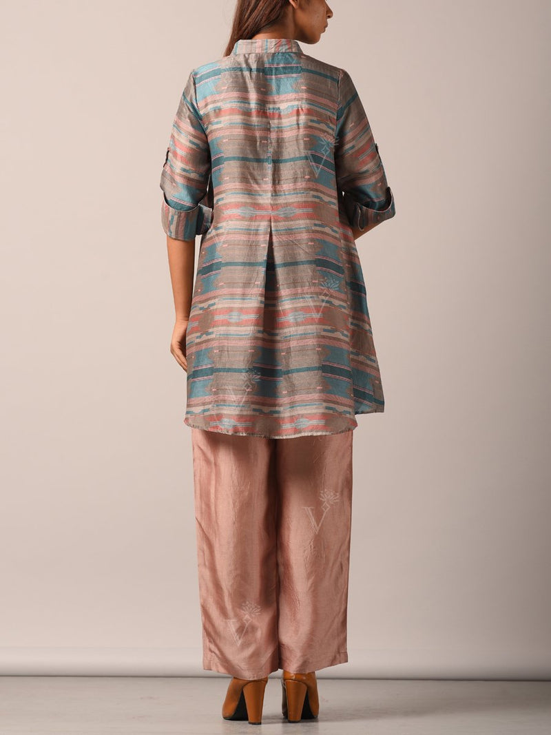 Pant set, Pants, Kurta set, Kurta, Geometrical, Stripes, Fusion wear, Indo western, Silk kurta, Silk pant set. Light weight