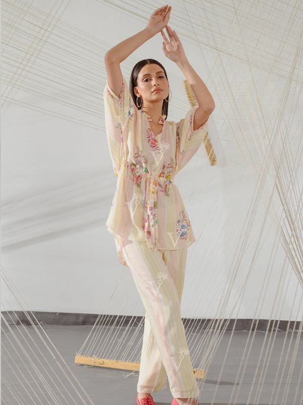 Pastel Yellow Floral Co-ord Set