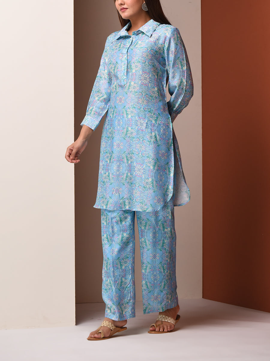 Blue Vasansi Silk Pant Set