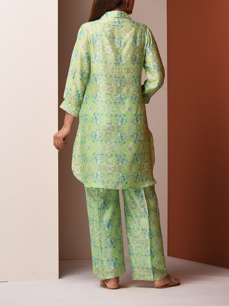 Green Vasansi Silk Pant Set