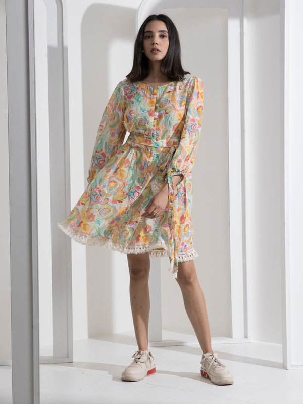 Multi Color Knee Length Dress