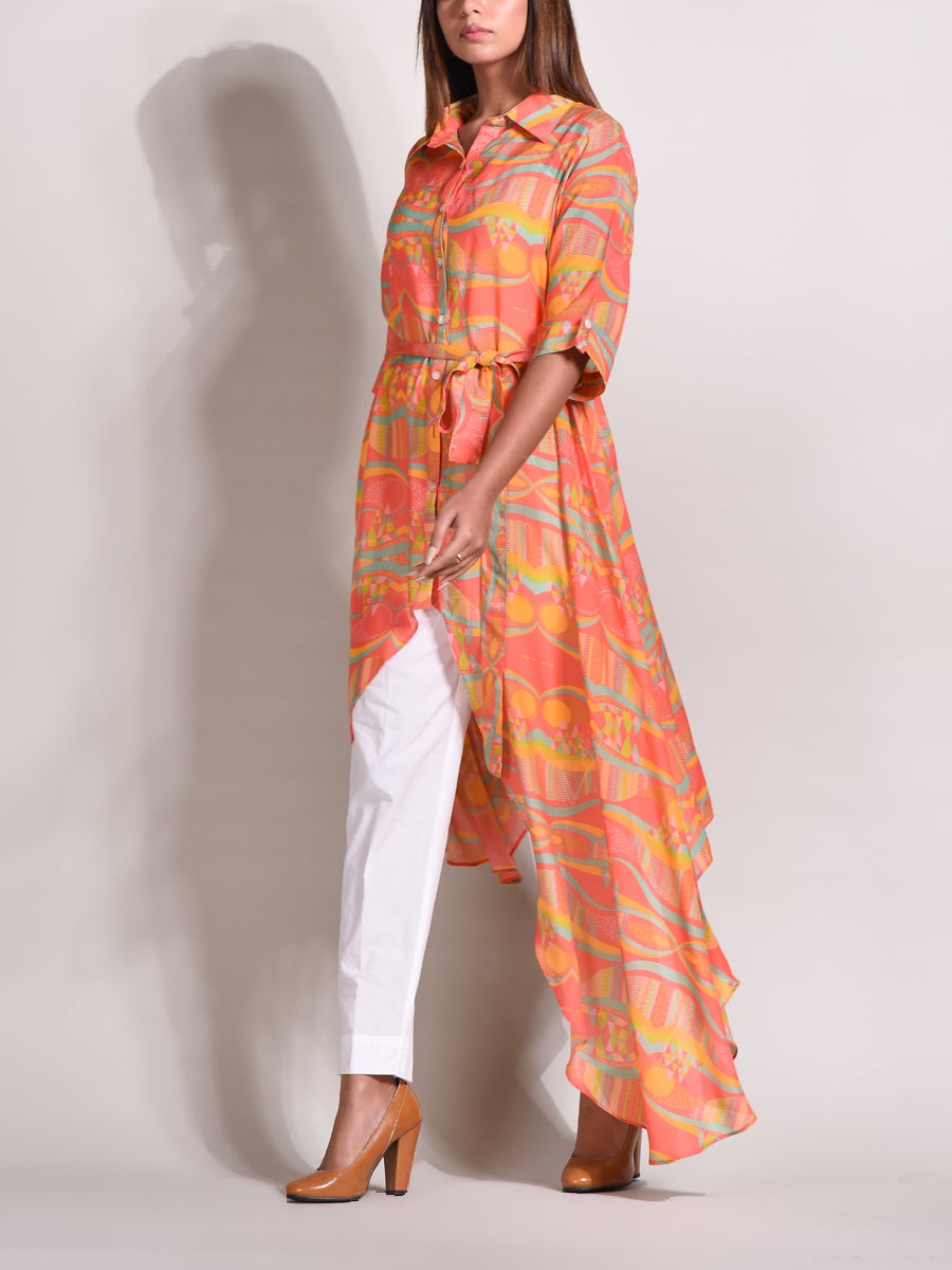 Orange Vasansi Silk Kurta