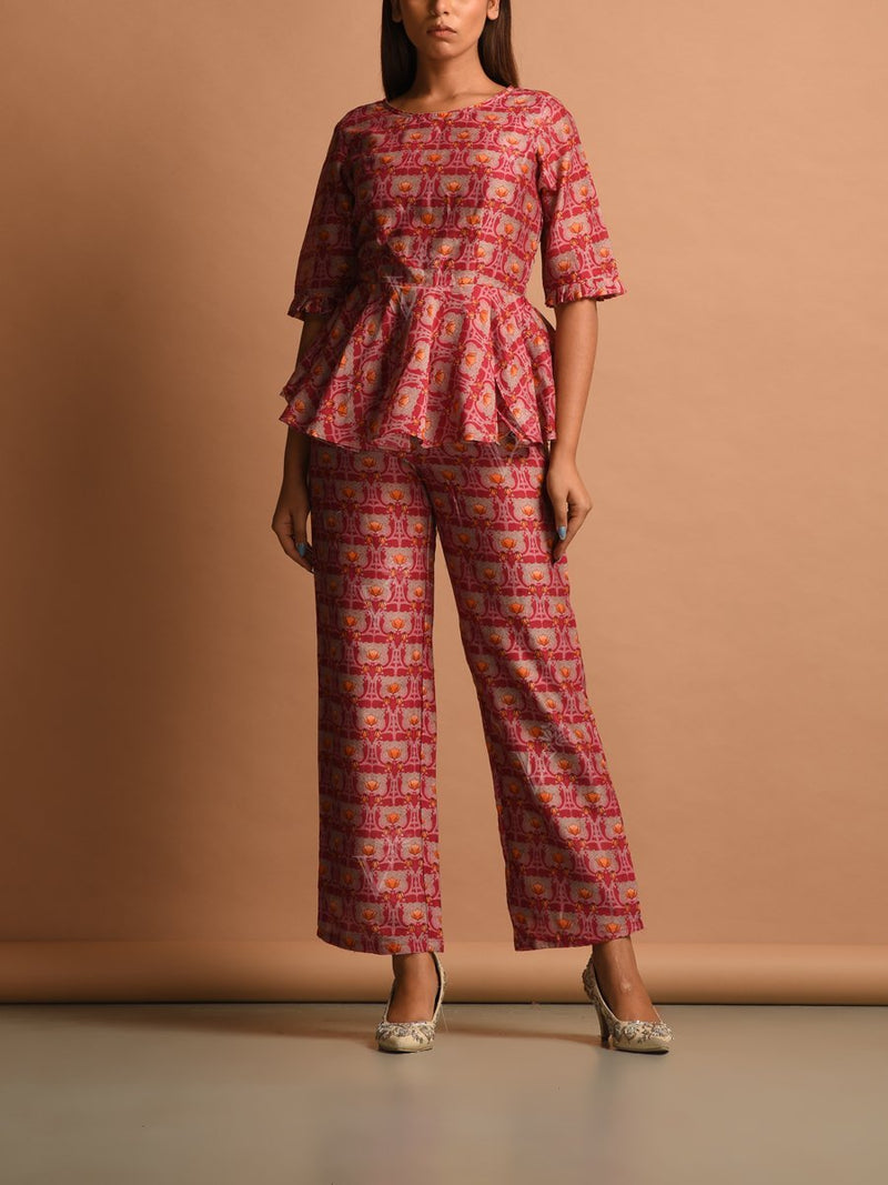 Pant set, Pants, Casual wear, Summer wear, Co-ord, Co-ord set, Co-ords Printed, Printed pant set, Western, Westens, Satin, Satin pant set