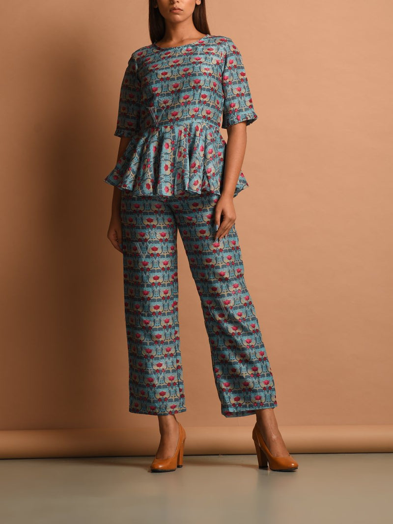 Pant set, Pants, Casual wear, Summer wear, Co-ord, Co-ord set, Co-ords Printed, Printed pant set, Western, Westens, Satin, Satin pant set