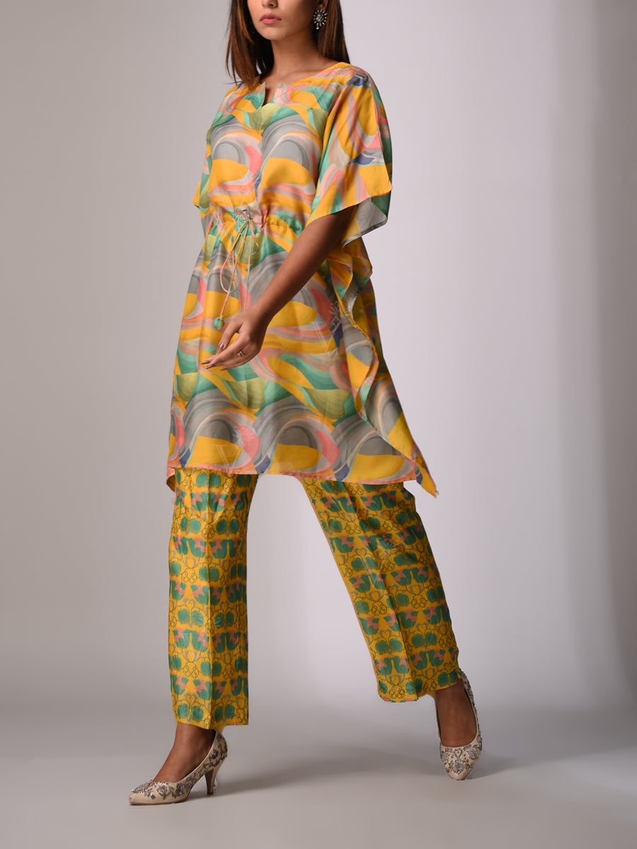 Mustard Bemberg - Silk Kaftan Set