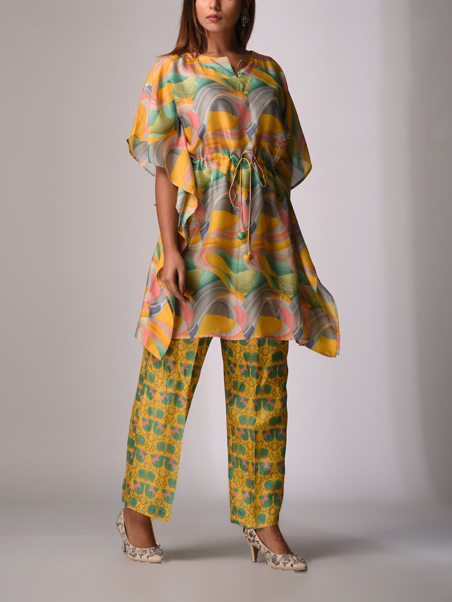 Mustard Bemberg - Silk Kaftan Set