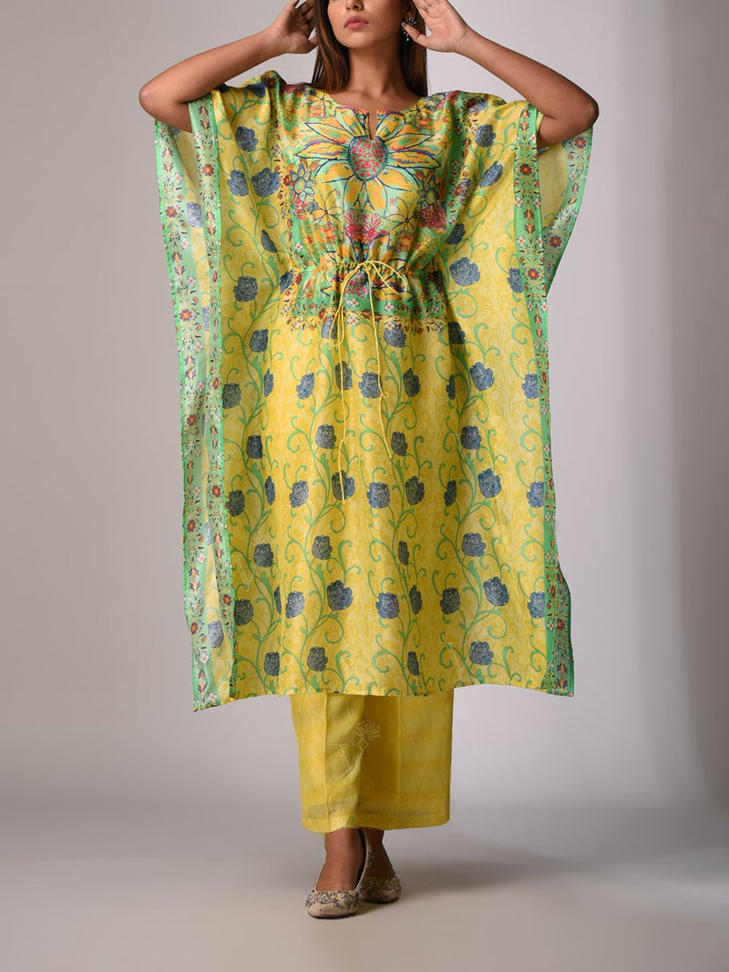 Yellow Bemberg - Silk Kaftan Set
