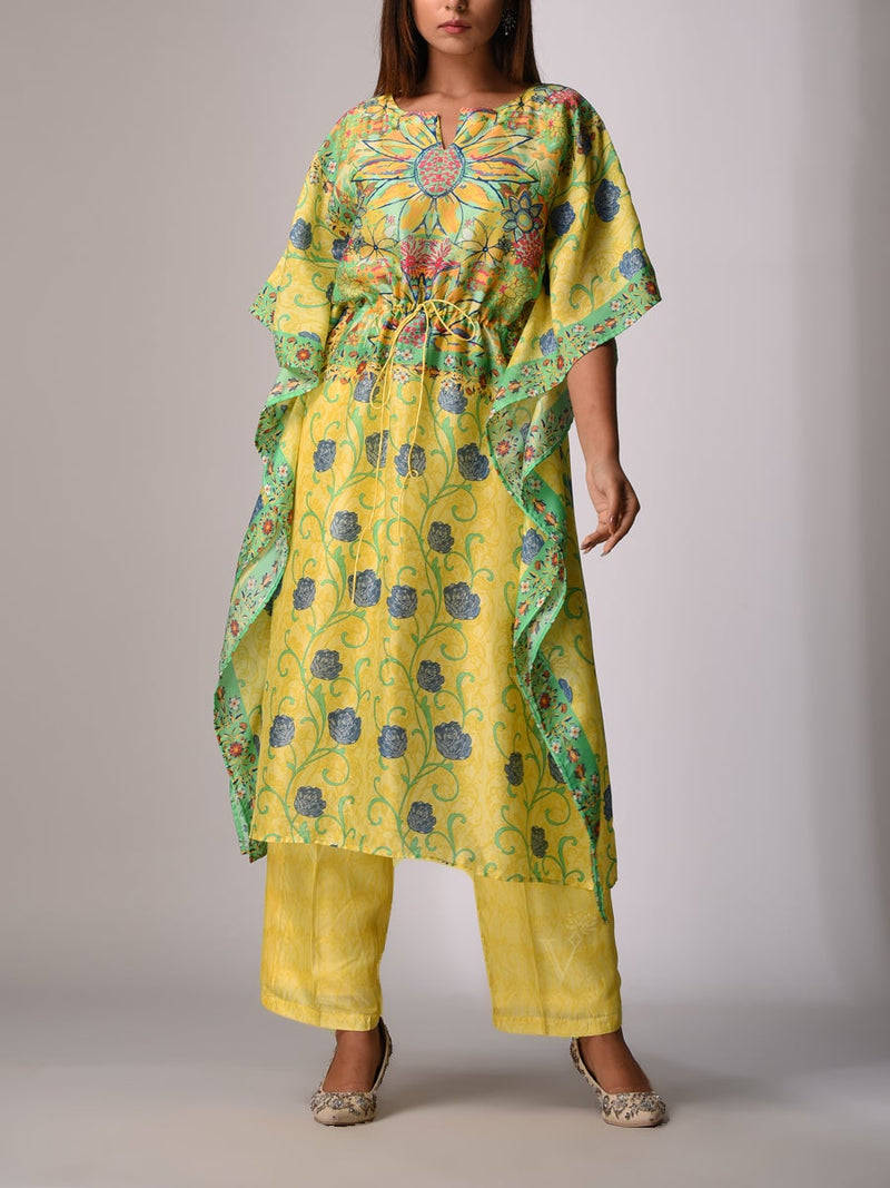 Yellow Bemberg - Silk Kaftan Set