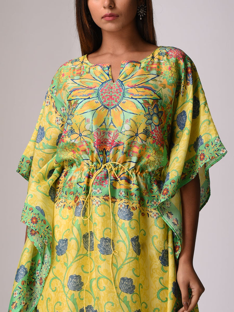 Yellow Bemberg - Silk Kaftan Set