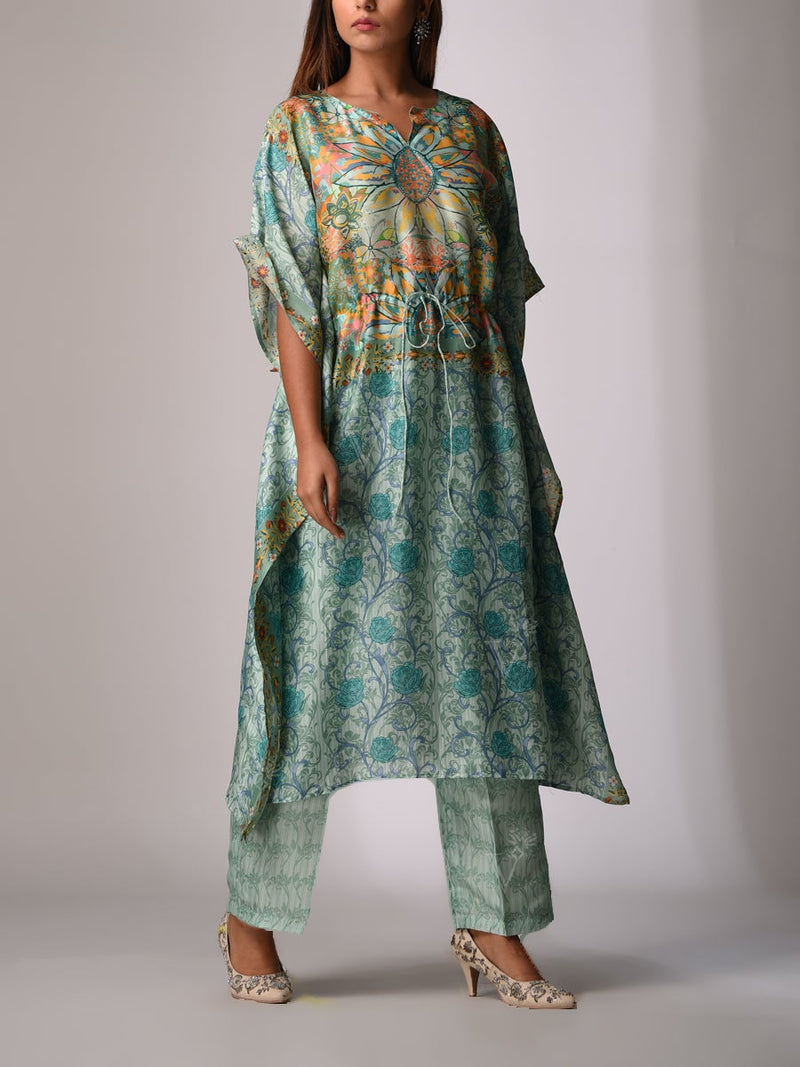 Blue Bemberg - Silk Kaftan Set