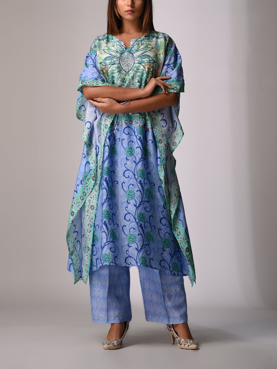 Blue Bemberg - Silk Kaftan Set